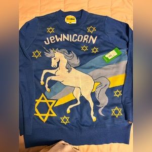 Jewnicorn novelty sweater - NWT - XL unisex
